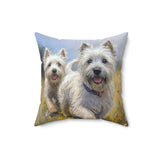 Cairn Terriers  -  Spun Polyester Throw Pillow