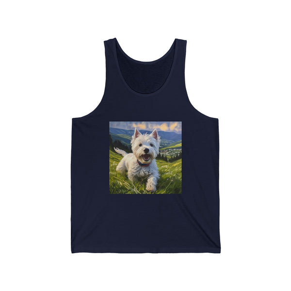 Rebellious Spirit - Westie Artistic Painting Unisex Jersey Tank