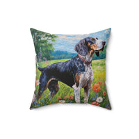 Bluetick Coonhound Spun Polyester Throw Pillow