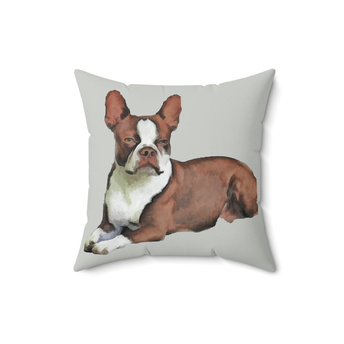 Boston Terrier 'Seely' Spun Polyester Throw Pillow