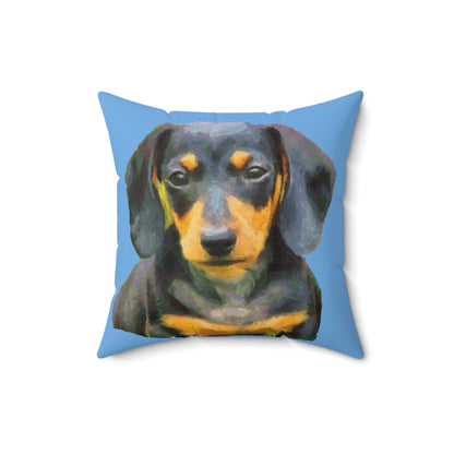 Dachshund 'Doxie #2' Spun Polyester Throw Pillow
