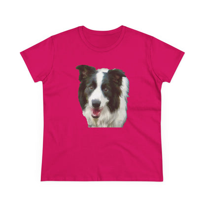 Border Collie '#2' Women's Midweight Cotton Tee