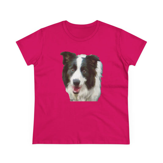 Border Collie '#2' Women's Midweight Cotton Tee