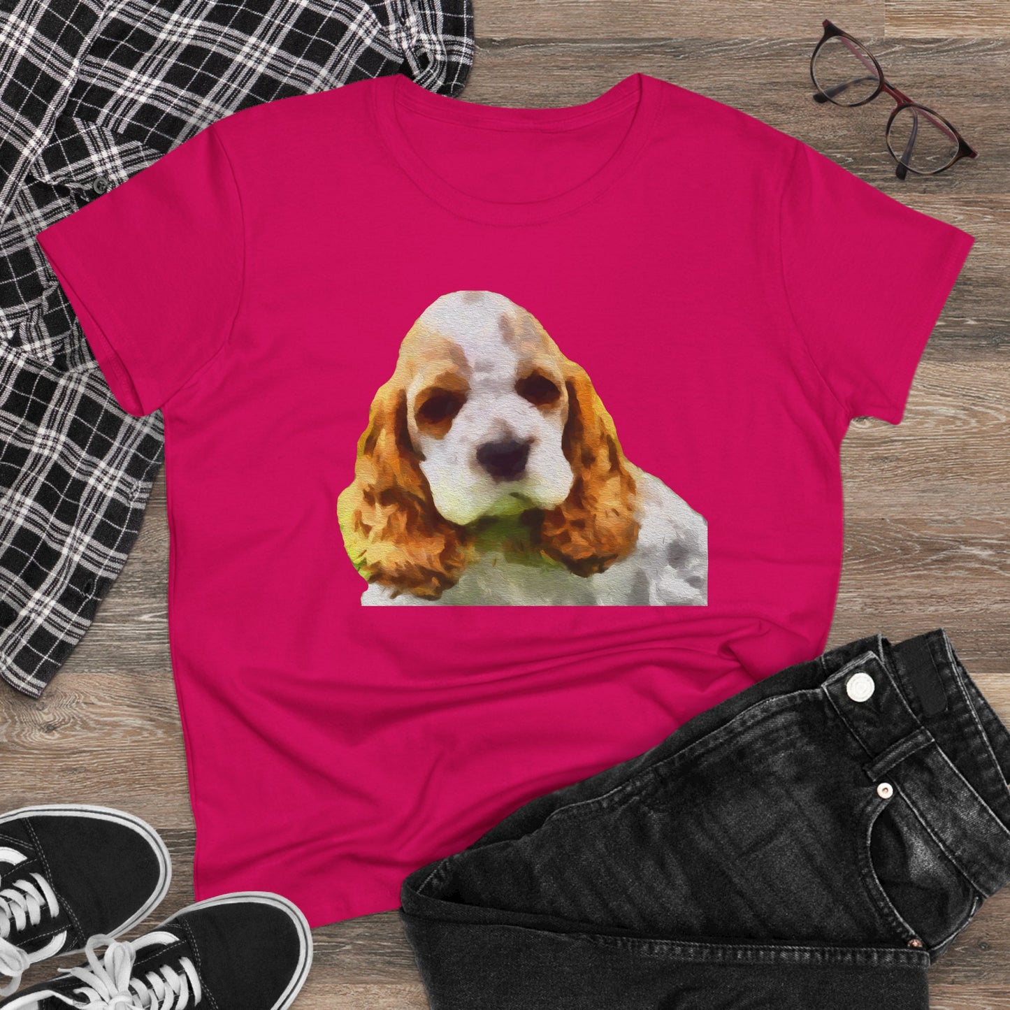 Cocker Spaniel 'Hogan' Women's Midweight Cotton Tee