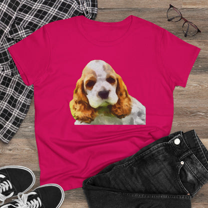 Cocker Spaniel 'Hogan' Women's Midweight Cotton Tee