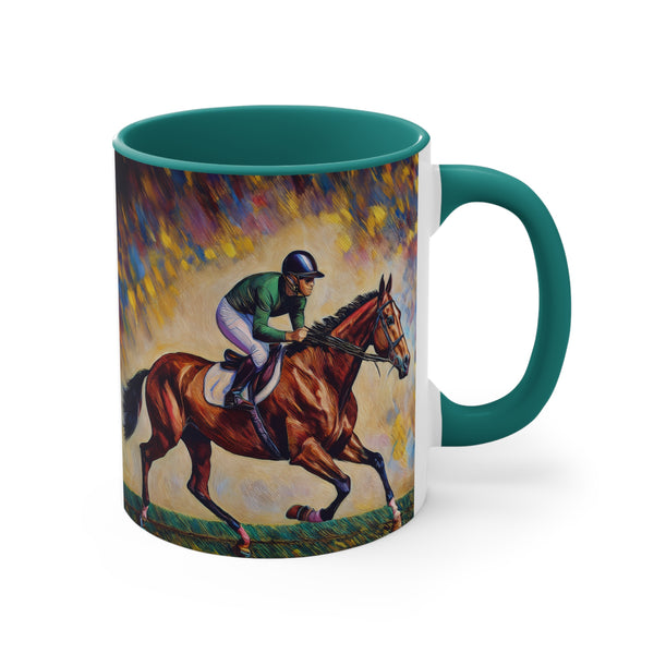 Race Horse and Jockey - Derby Day - 11oz Accent Mug