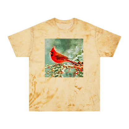 Winter Cardinal --  Unisex Cotton  -  Color Blast T-Shirt