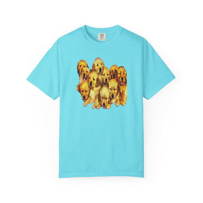 Golden Retriever Puppies Unisex-Adult Relaxed Fit Cotton T-shirt