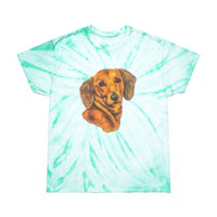 Dachshund 'Doxie 1' Unisex Cotton Tie-Dye Tee, Cyclone