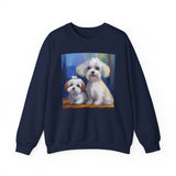 Maltese Dogs Unisex 50/50 Crewneck Sweatshirt