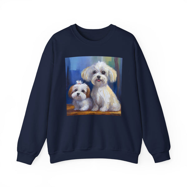 Maltese Dogs Unisex 50/50 Crewneck Sweatshirt