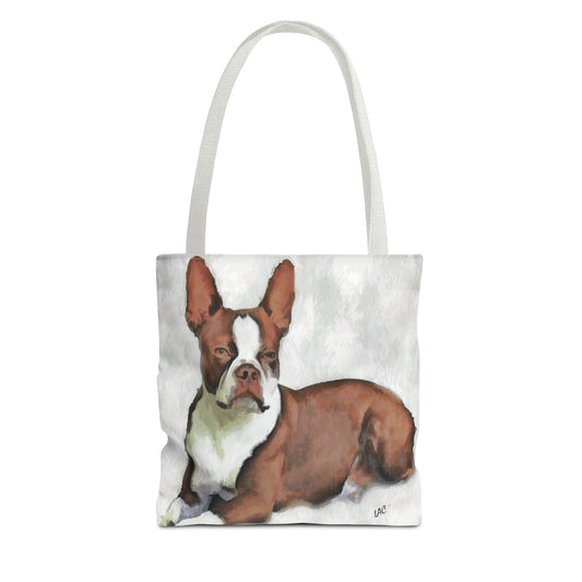 Boston Terrier Brown & White Polyester Tote Bag