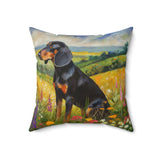 Black & Tan Coonhound - Spun Polyester Square Pillow