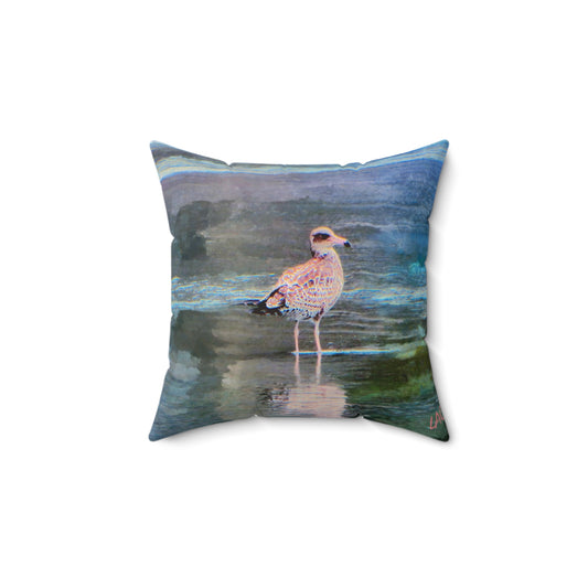 Bodega Seagull #2 - Spun Polyester Throw Pillow