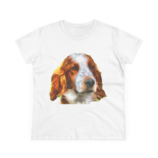 Irish Red & White Setter Women's Midweight Cotton Tee