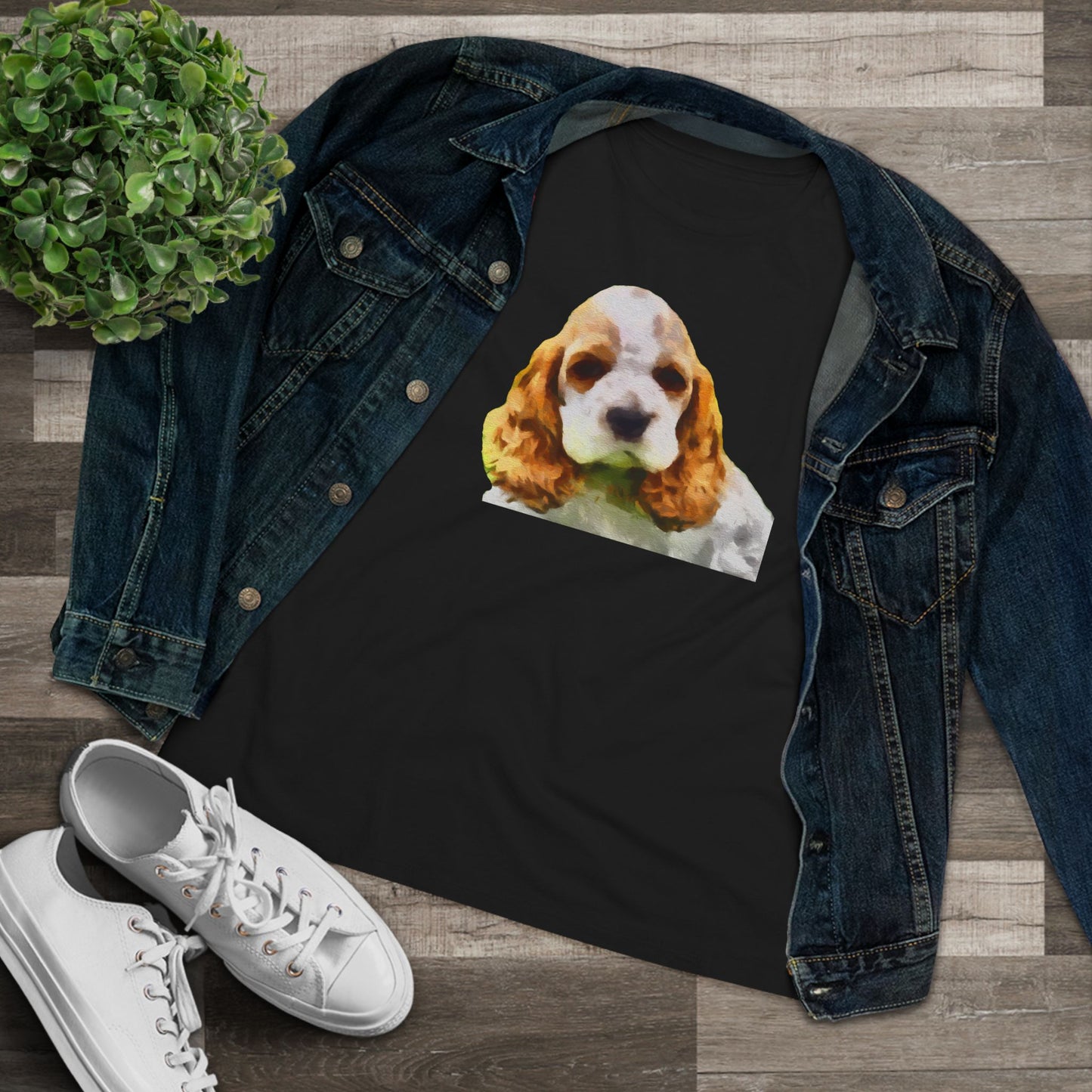 Cocker Spaniel 'Hogan' Women's Relaxed Fit Cotton Tee