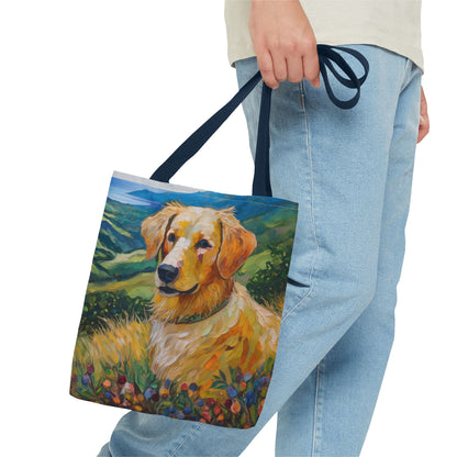 Golden Retriever Puppy Polyester Tote Bag (AOP)