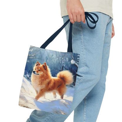 Finnish Spitz Polyester Tote Bag (AOP)