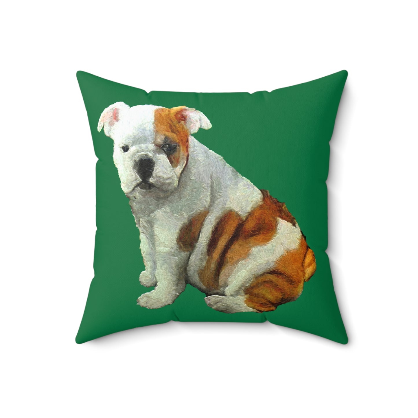 English Bulldog 'Bugsy' Spun Polyester Throw Pillow