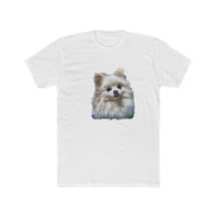 Pomeranian 'Snowball' Men's Fitted Cotton Crew Tee