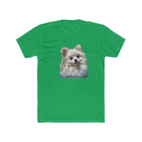 Pomeranian 'Snowball' Men's Fitted Cotton Crew Tee