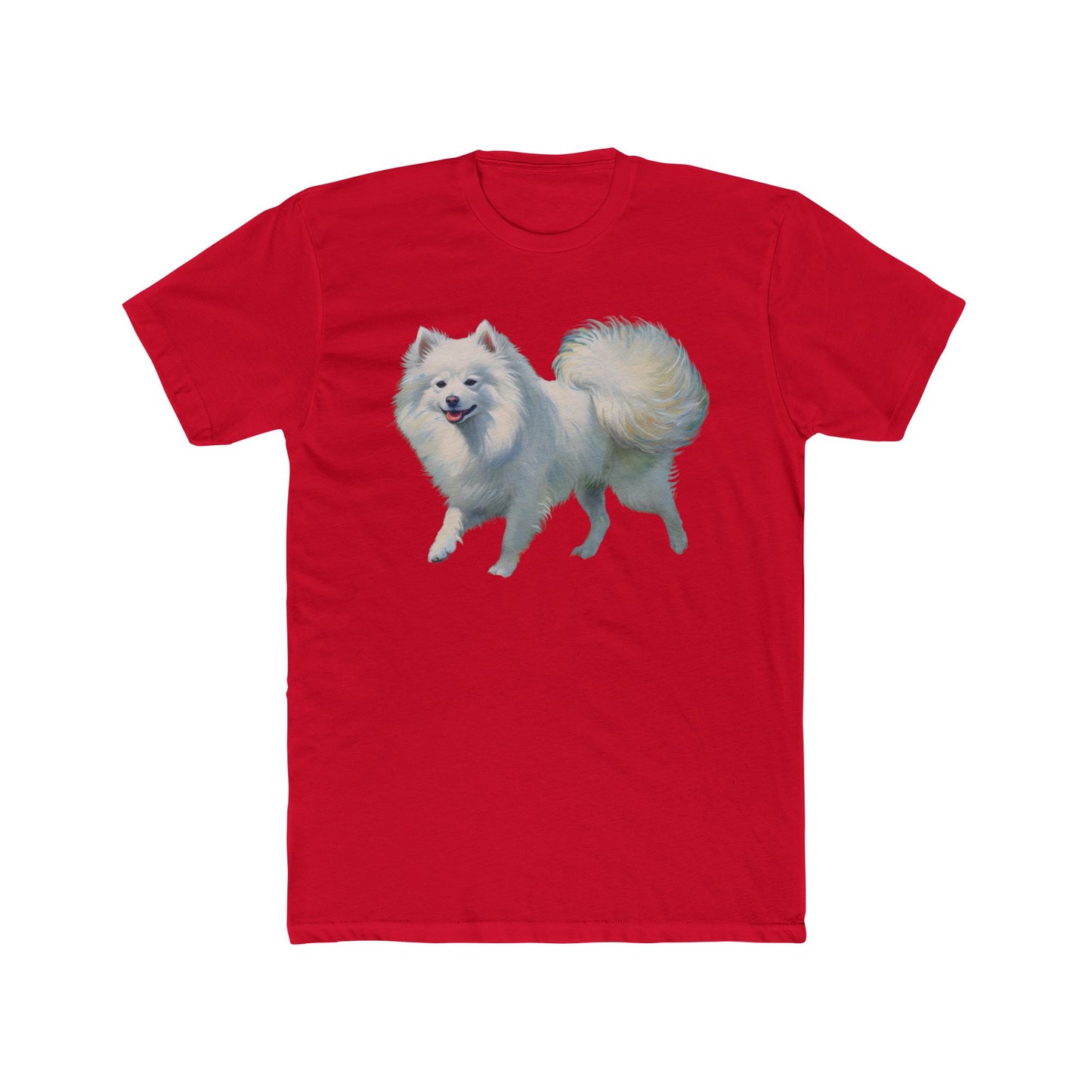 Japanese Spitz - Men's Fitted Cotton Crew Tee
