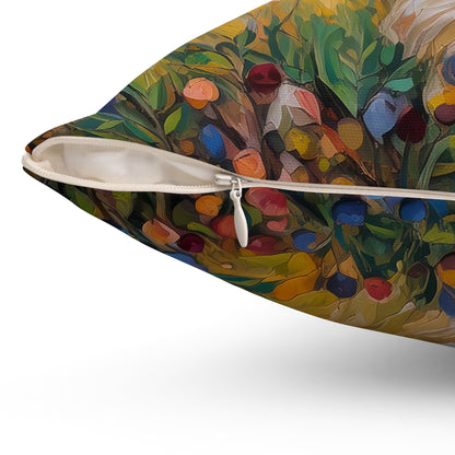 Golden Retriever Spun Polyester Throw Pillow