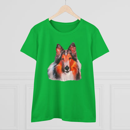 Collie - Rough Coated - Women's Midweight Cotton Tee