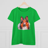 Collie - Rough Coated - Women's Midweight Cotton Tee