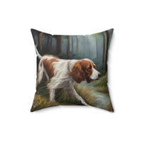 Irish Red & White Setter Spun Polyester Throw Pillow