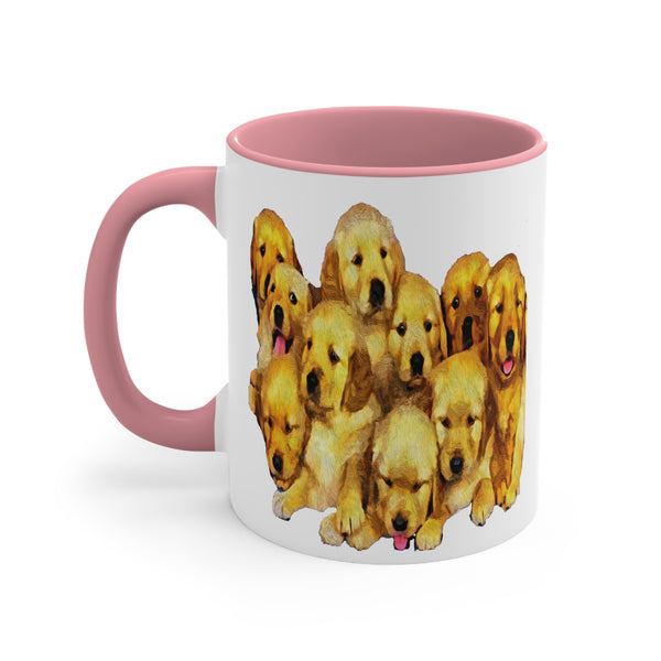 Golden Retriever Puppies - Ceramic Accent Coffee Mug, 11oz