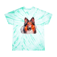 Collie - Rough Coated Unisex Tie-Dye Tee, Cyclone