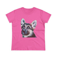 German Shepherd 'Sly' Women's Midweight Cotton Tee