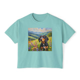 Black & Tan Coonhound Women's Oversized Boxy Tee
