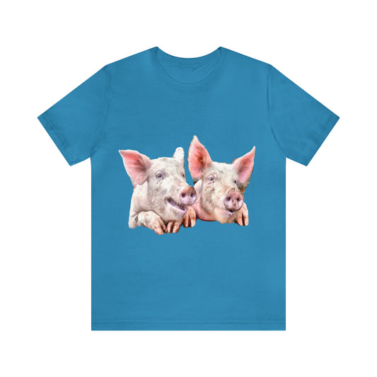 Pigs - 'A Jowly Good Time'  -  -  Classic Jersey Short Sleeve Tee