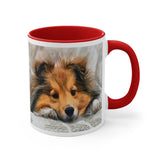 Shetland Sheep Dog - Sheltie 'Sleepy Sheltie' Accent Coffee Mug, 11oz