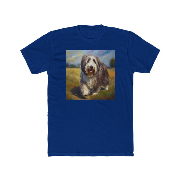 Bearded Collie Men's Fitted Cotton Crew Tee