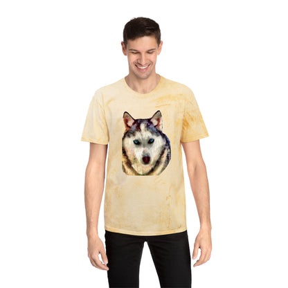 Siberian Husky 'Sacha' Unisex Cotton Color Blast T-Shirt