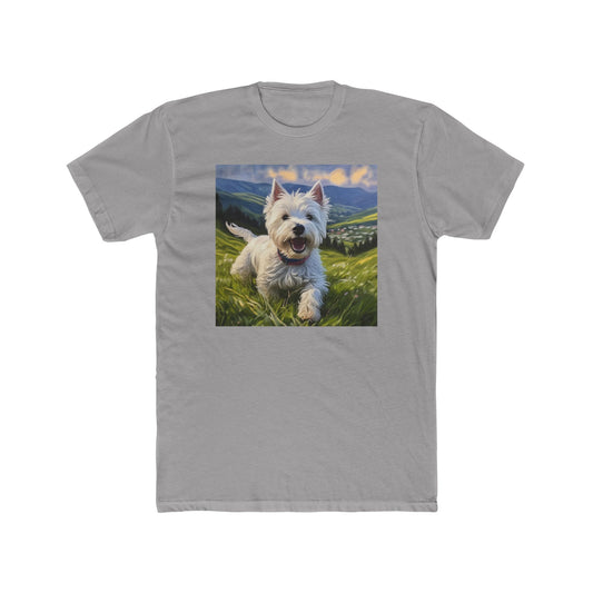 Westie #2 - West Highland Terrier - Men's Fitted  Cotton Crew Tee