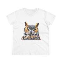Great Horned Owl 'Hooty' Women's Midweight Cotton Tee