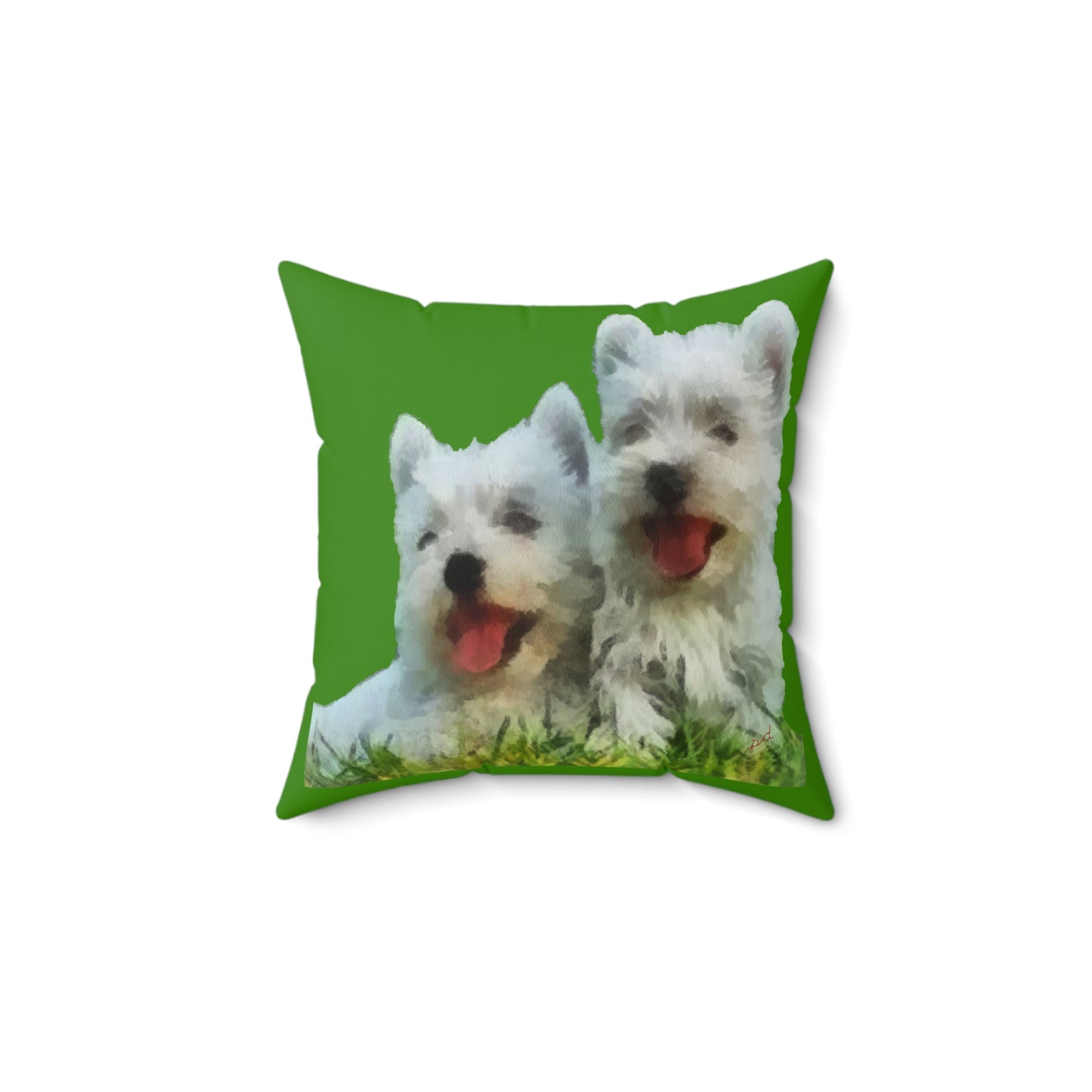 West Highland Terrier - Westie - Spun Polyester Throw  Pillow