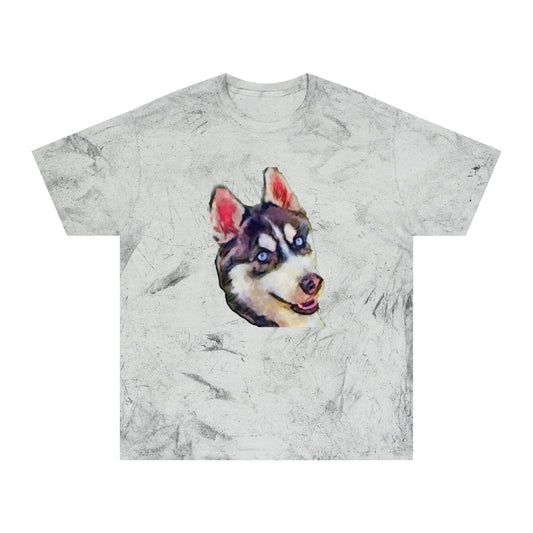 Siberian Husky 'Iditarod' Unisex Cotton Color Blast T-Shirt