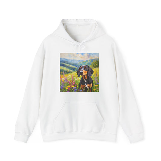 Black & Tan Coonhound Unisex 50/50 Hooded Sweatshirt