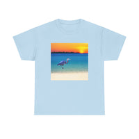 Blue Heron in Sunset Unisex Heavy Cotton Tee