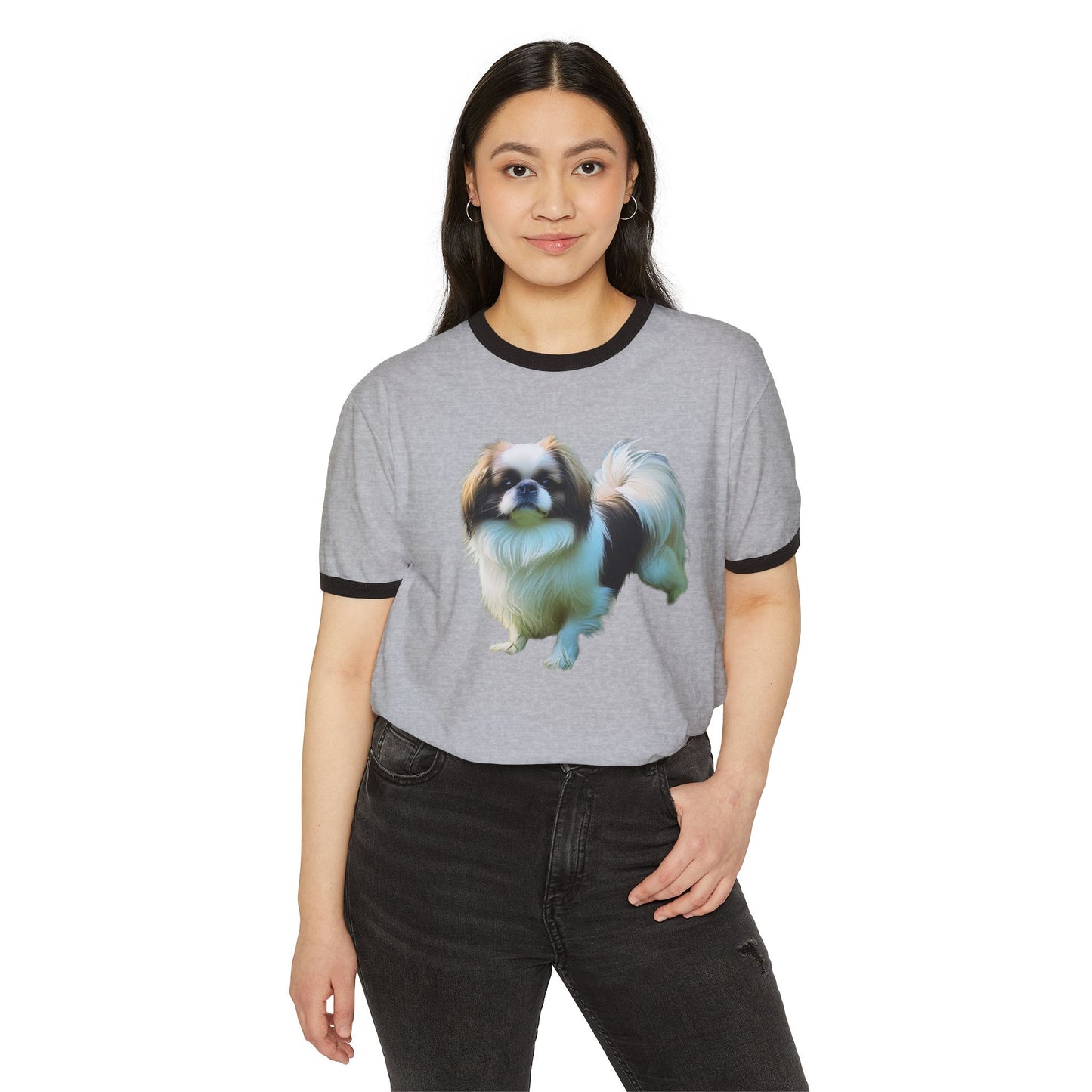 Japanese Chin Classic Cotton Ringer T-Shirt