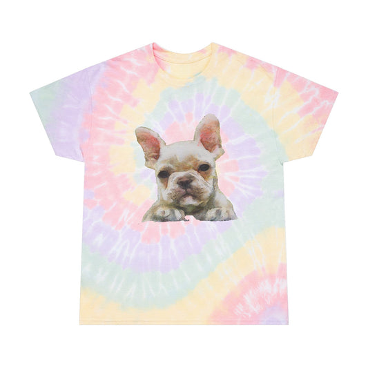 French Bulldog 'Bouvier' Unisex Tie-Dye Tee, Spiral