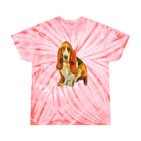 Basset Hound 'Lautrec'  Unisex Cotton Tie-Dye Tee, Cyclone