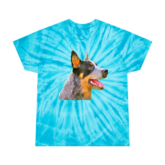 Blue Heeler 'Percy' Unisex Cotton Tie-Dye Tee, Cyclone
