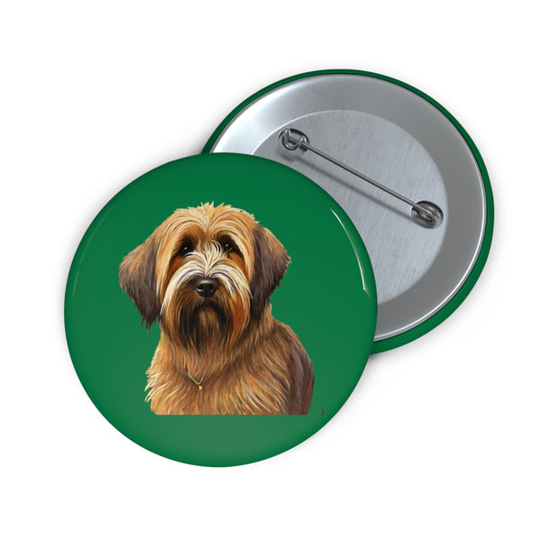 French Briard Metal Pinback Buttons