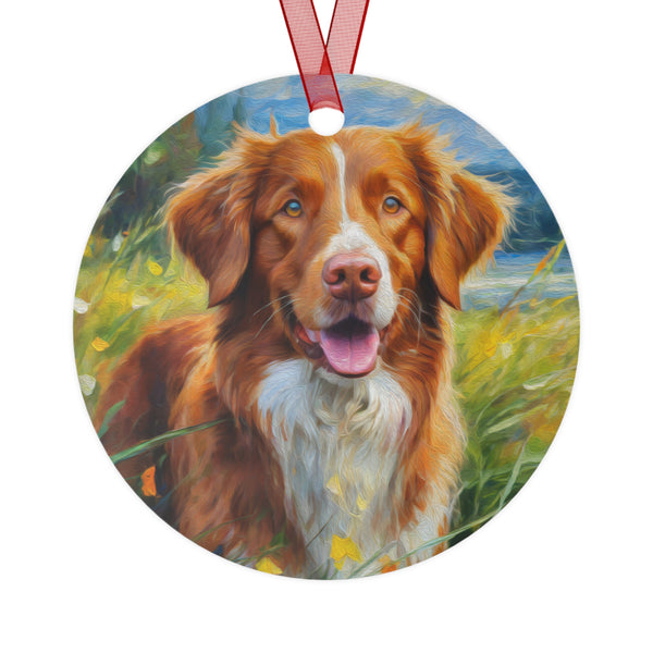 Nova Scotia Duck Tolling Retriever 'Dixie' Metal Ornaments